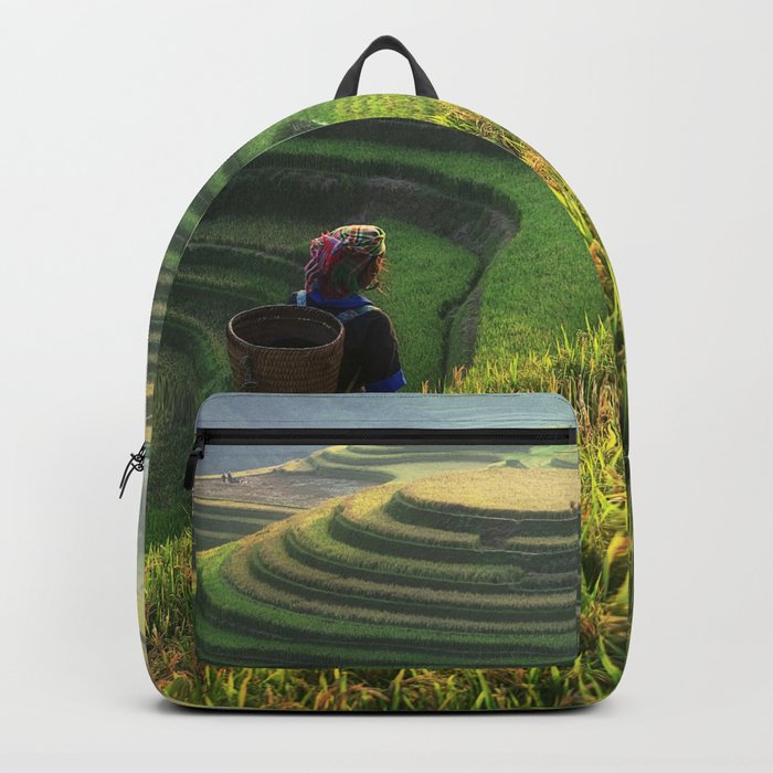 China Photography - Huge Rice Field On A Mountain In China Backpack