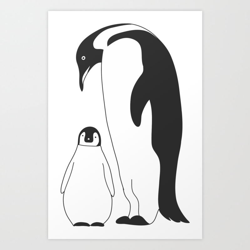 Penguin Mom And Baby Penguin Family Penguin Dad Art Print By Yvonneceramics Society6