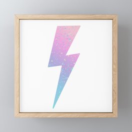 color splash lightning bolt Framed Mini Art Print