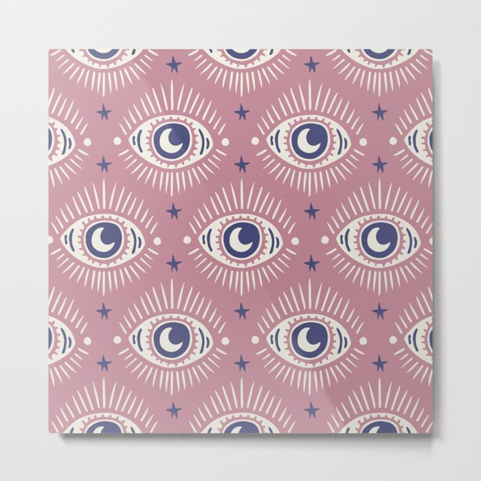 Talisman Mystical Eye Pink Metal Print