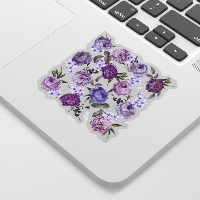 Elegant Girly Violet Lilac Purple Flowers Sticker