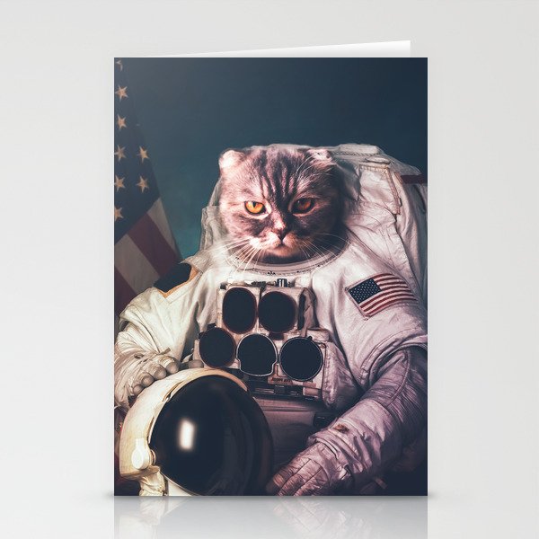 Beautiful cat astronaut Stationery Cards