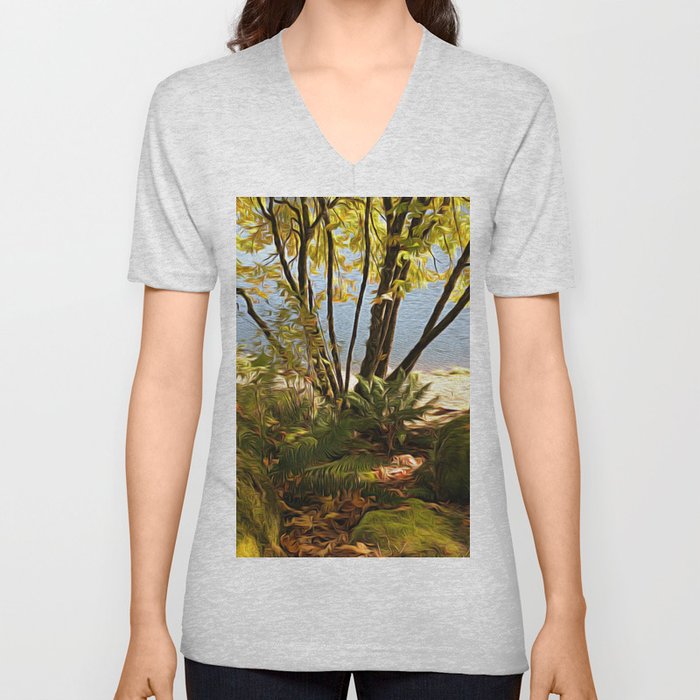 Imagine That No3- abstract landscape V Neck T Shirt