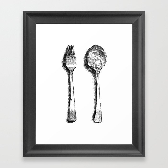 spoon and fork Framed Art Print