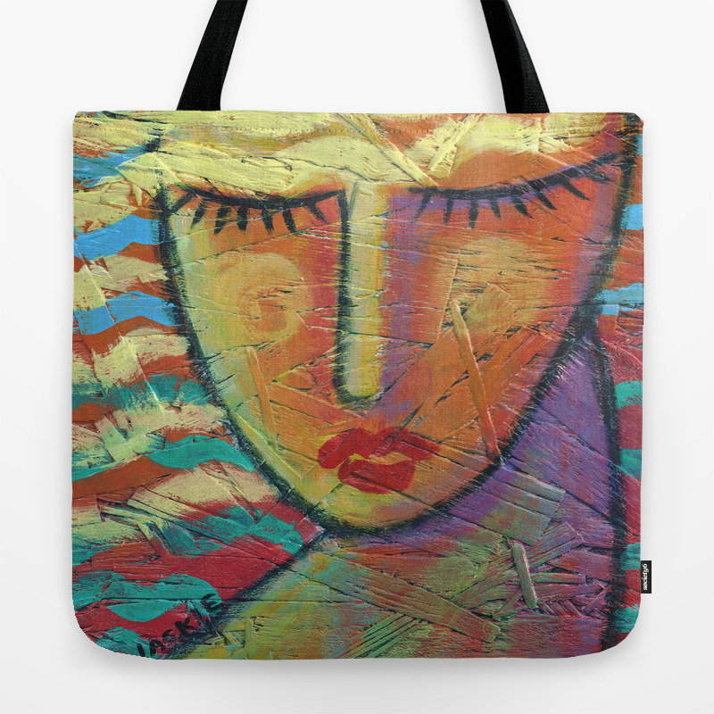 Abstract Blonde Acrylic Painting On Osb Board Tote Bag By