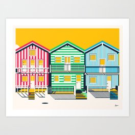 Portugal Beach Houses Art Print