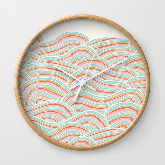 Summer Sea Waves Wall Clock