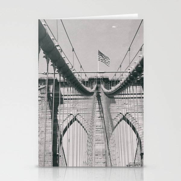 Brooklyn Bridge Architecture Vintage Photography New York City Nyc Manhattan View Stationery Cards By Stefanoreves