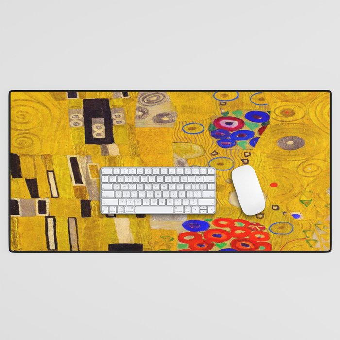 Gustav Klimt gold pattern  Desk Mat