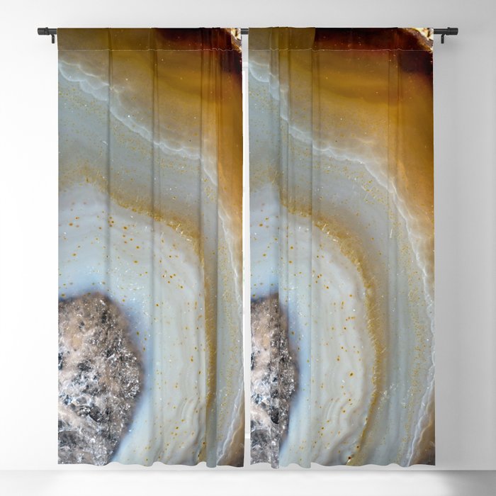Natural colored caramel agate slice Blackout Curtain
