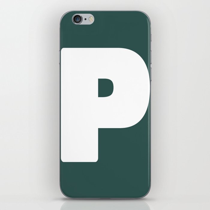 P (White & Dark Green Letter) iPhone Skin