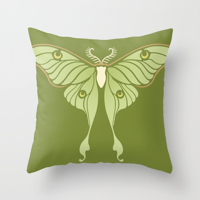 Luna Moth Throw Pillow