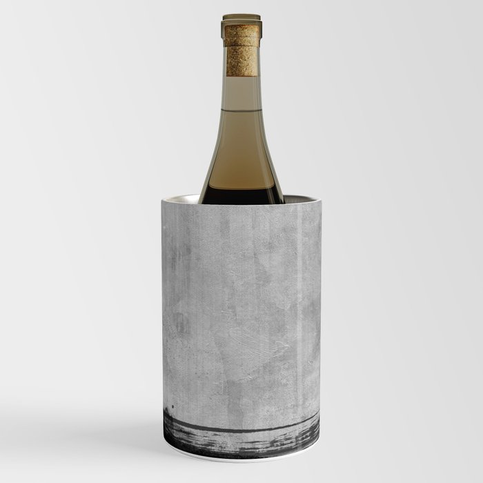 Black and Gold grunge stripes on modern grey concrete abstract backround I - Stripe - Striped Wine Chiller