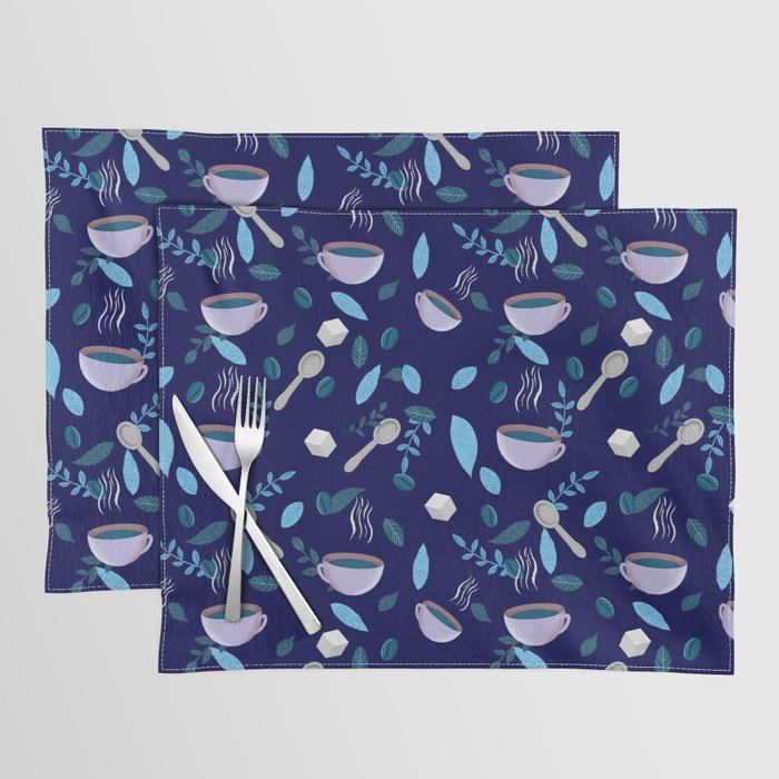 Coffee Pattern-Blue Placemat