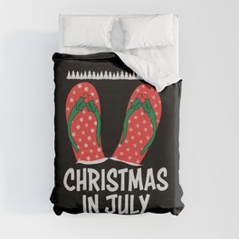 Christmas In July Flip Flops Duvet Cover