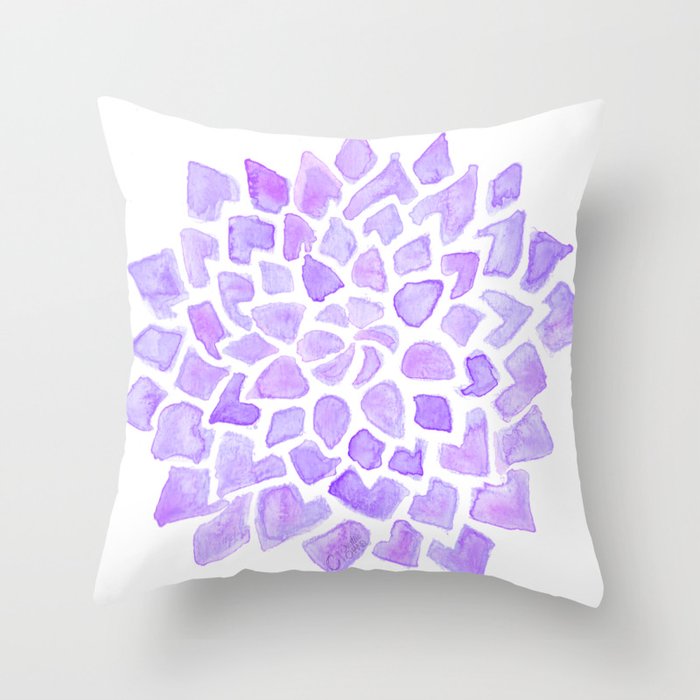 Dahlia Burst Purple Throw Pillow