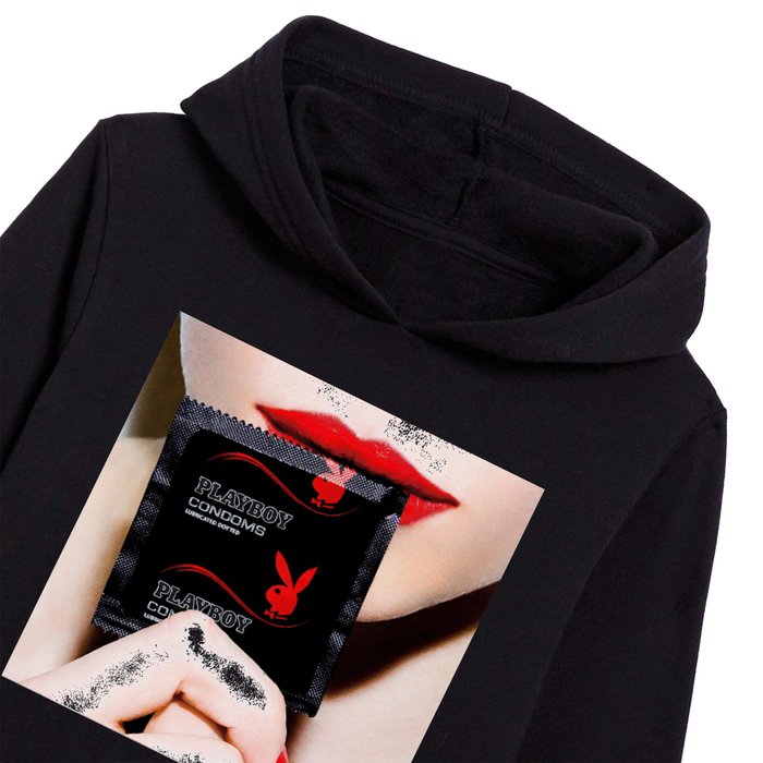 PlayBoy C R condoms Kids Pullover Hoodie by Pavlo Tereshin