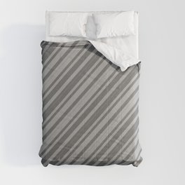 [ Thumbnail: Dark Grey and Dim Grey Colored Lined/Striped Pattern Comforter ]