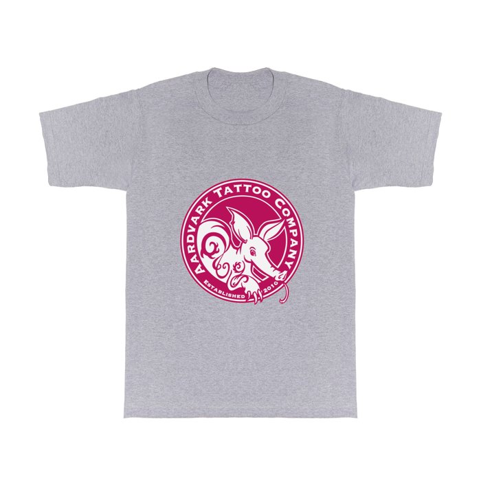 Pink Classic Aardvark Tattoo Company Logo T Shirt