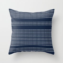 Spotted, African Pattern in Blue and White Throw Pillow