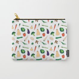 Vegies Pattern White Carry-All Pouch