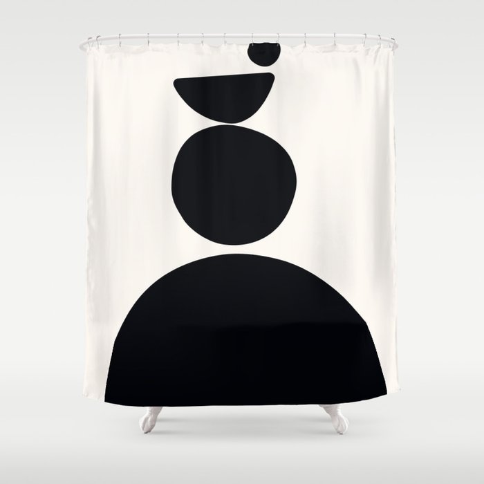 nordic black and white balance Shower Curtain