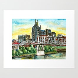 Nashville Skyline Art Print