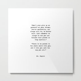 Mr. Rogers | Typewriter Style Quote Metal Print