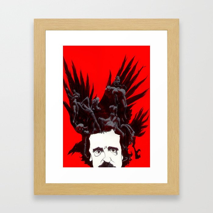 Crow-headed Poe Framed Art Print