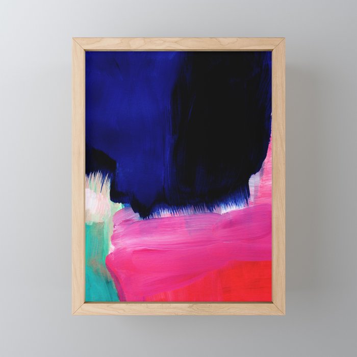 Blue nightfall abstract Framed Mini Art Print