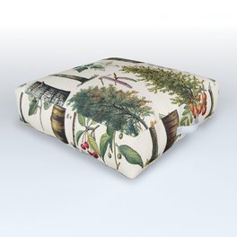 Adolphe Millot - Arbres B - French vintage botanical poster Outdoor Floor Cushion
