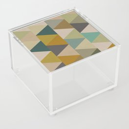 geometric mid century abstract nature green Acrylic Box