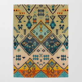 Boho Oriental Traditional Berber Handmade Moroccan Fabric Style Poster