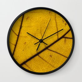 Macro Leaf close up with veins and texture in evidence Wall Clock