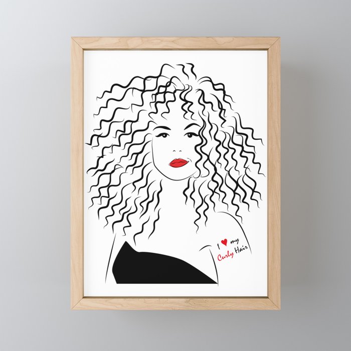 Curly girl - Empowered Women Framed Mini Art Print