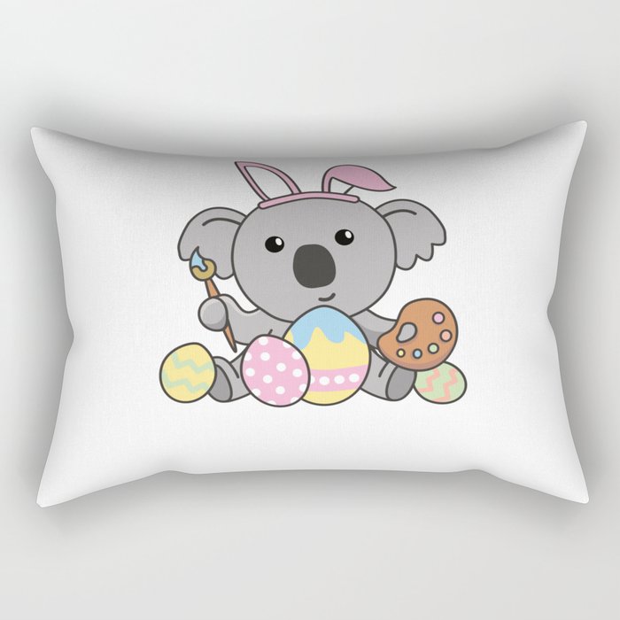 Cute Koala For Easter With Easter Eggs As Easter Rectangular Pillow