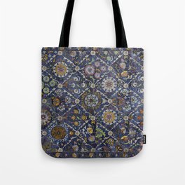 Persian Blue Abstract Floral Tote Bag