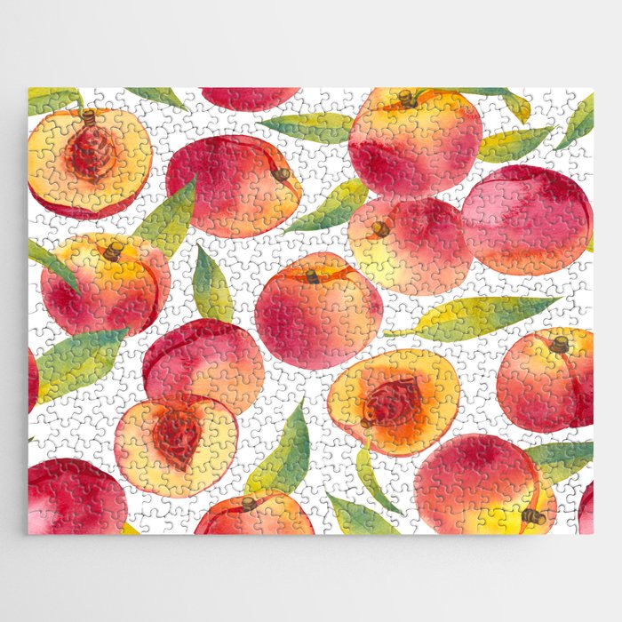 peache fruit pattern Jigsaw Puzzle