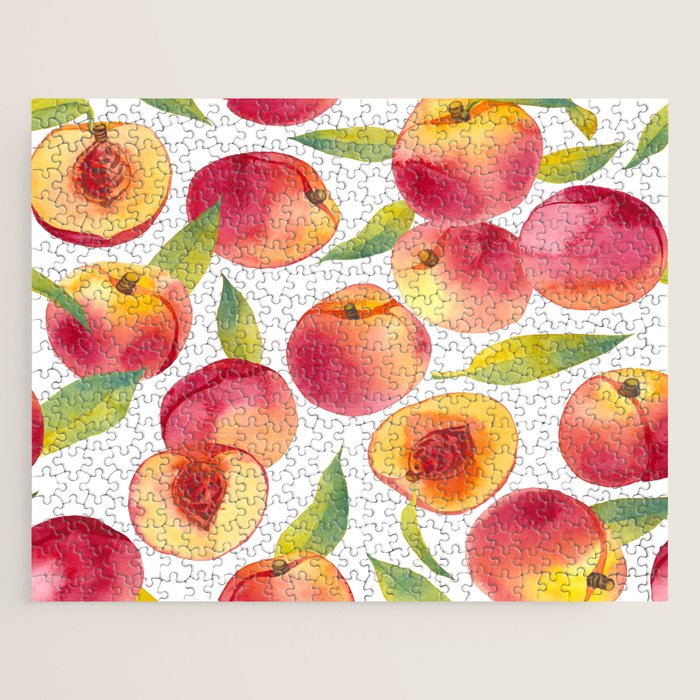 peache fruit pattern Jigsaw Puzzle