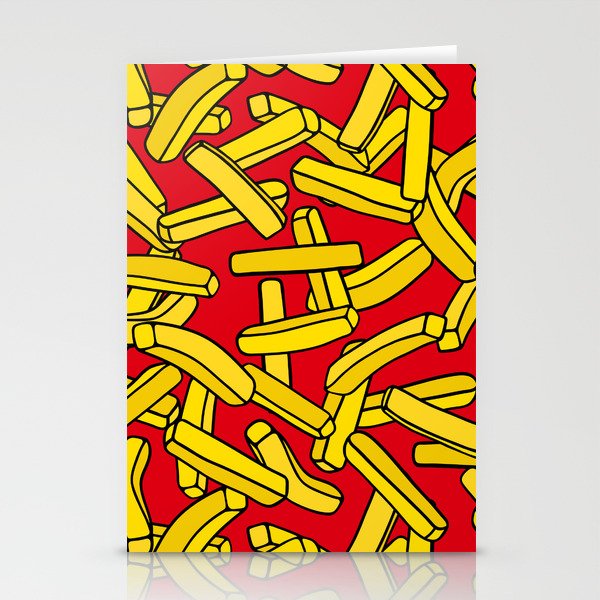 French Fries on Red Stationery Cards