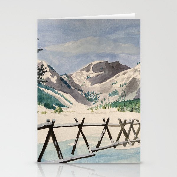 snowy tahoe Stationery Cards