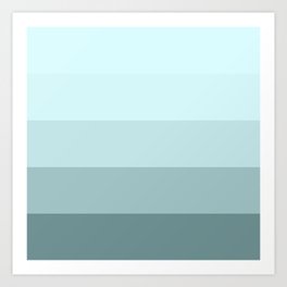 Lagoon Green Stripes Art Print