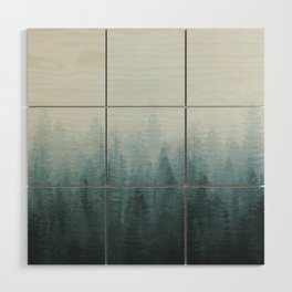 Into The Misty Nature - Turquoise Wood Wall Art