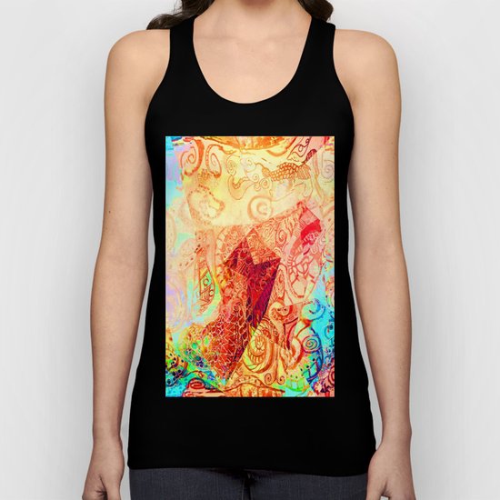 Red Heart Swirl Unisex Tank Top