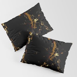 Black and Gold Marble Design Pillow Sham