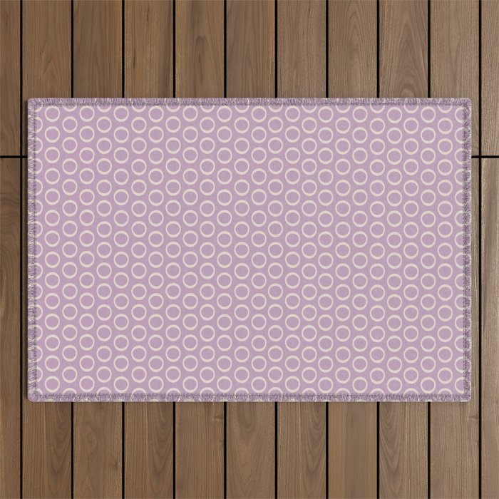 Inky Dots Minimalist Pattern in Light Lilac Lavender Purple Outdoor Rug