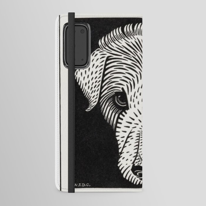 Dog's Head Mori de Graag - Black And White Dog Reproduction Android Wallet Case