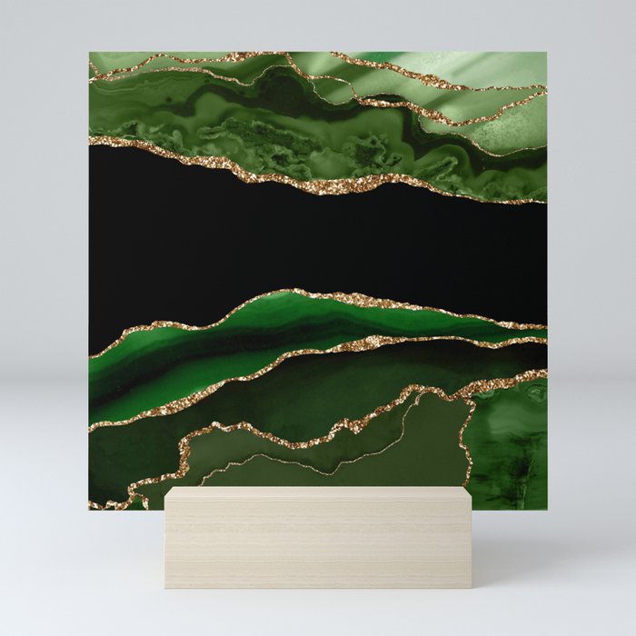 Emerald Marble Glamour Landscapes Mini Art Print
