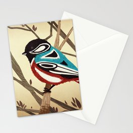 Chickadee in Tlingit Colors Stationery Cards