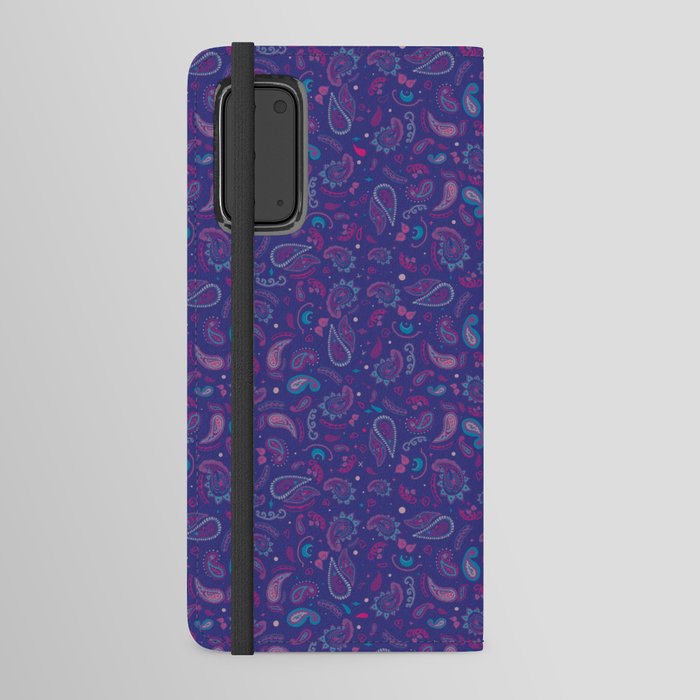 Purple Haze Paisley Pattern Large Android Wallet Case